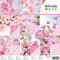 Artemio 30,5 x 30,5 cm, 6 Stück Scrapbooking-Papierblumen, Rosa
