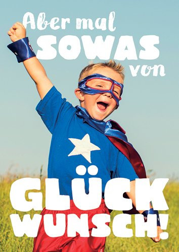 modern times Postkarte LUSTIG - Motiv: ABER MAL SOWAS VON GLÜCKWUNSCH, Anlass: Fun Geburtstag, Künstler/Verlag: ZWEITGEIST Foto: iStock/RichVintage, Größe: A6