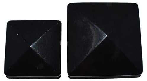 6 x 100mm x 100mm (4 x 4) Metal Pyramid Black Fence Post Caps