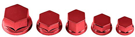 30PCS moto bouchon à vis, moto vis écrou cache-bouchon moto vis écrou boulon bouchon couvercle décoration(Red)