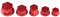 30PCS moto bouchon à vis, moto vis écrou cache-bouchon moto vis écrou boulon bouchon couvercle décoration(Red)