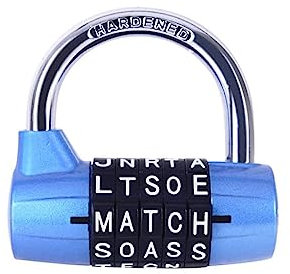 Cadenas à combinaison - 5 cadrans, serrure de casier de gym, 5 serrures alphanumériques, 5 serrures à combinaison numérique, cadenas de sécurité pour casier de gym scolaire (bleu)