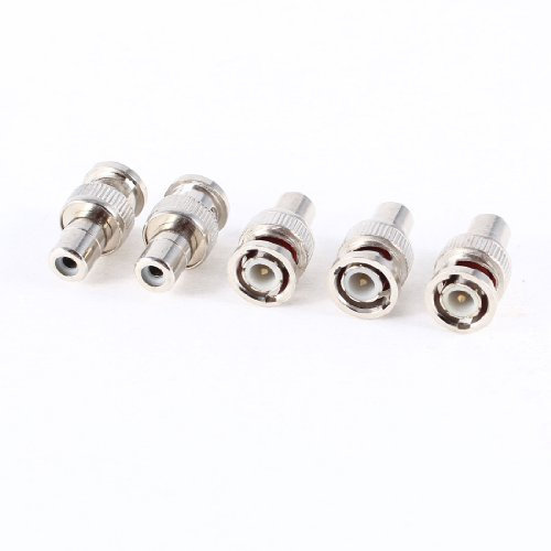 N/A - 5 adaptadores BNC macho a RCA hembra, cable coaxial adaptador conector conector CCTV, cámara