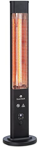 Klarstein Chauffage Electrique à Infrarouge, Chauffage de Jardin de 1200W, Chauffage Interieur et Exterieur Terrasse IP65, Protection Basculement, Télécommande, Chauffage d'Appoint Sans CO2