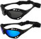 Hurricane Eyewear Category 4 Polarized Jet Ski Floating Goggles 2 Pairs Black Padded Frames Smoke & Blue Mirror Lenses