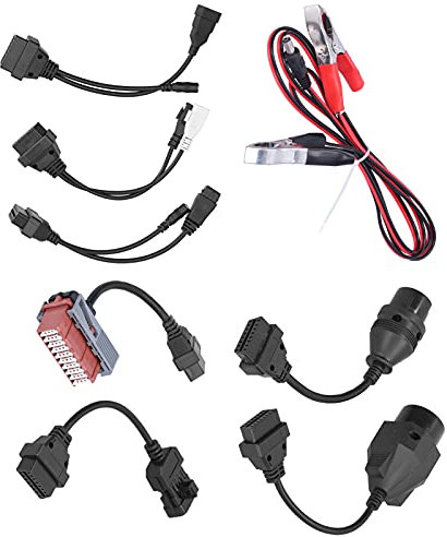 PVC-Vollsatz-Auto-OBD-Kabel, 8-teiliger Vollsatz-Auto-Kabel OBD-Diagnoseleitung Netzkabel-Kit Diagnoseadapter-Konverter