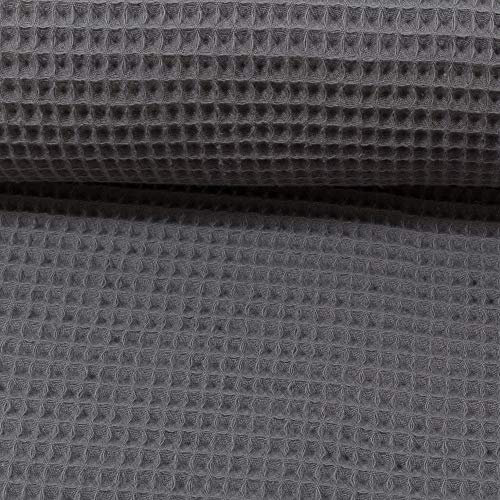 Waffelpique Waffelstoff, Meterware ab 50cm, 150cm breit, 230g/qm, ÖKO-TEX (Dunkelgrau)