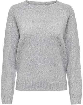ONLY Damen Pullover Strickpullover ONLRICA Life 15204279,Light Grey Melange,XL