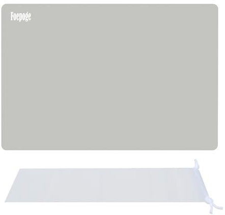 Foepoge Silikonmatte Groß 60x40 cm Weit Bastelmatte für Resin Gießharz, Hitzebeständig Arbeitsmatte Silikon Unterlage für Epoxidharz Handwerk Schmuck Guss, Tischset, Platzset, Tischmatte, Grau