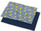 1buy3 Duo-Set Jersey Stoff Gemustert zum nähen | 92% Baumwolle, 8% Elasthan | Kinderstoff | Baumwolljersey | Muster: Zitronen Dunkelblau + Dunkelblau | 2 x 50cm x 160cm | Grundpreis je m² = 9,36