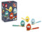 Janod - Carrera de Huevos - Juego de Habilidad - 4 Cucharas y 4 Huevos de Madera - Destreza y Equilibrio - Certificado FSC - Pintura al Agua - A partir de 3 Años, J07729