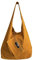 Modarno Borsa a tracolla da donna in pelle scamosciata pochette, borsa a tracolla, shopper, da donna, in vera pelle (Giallo scuro)