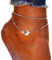 Yienate Boho Tiny Dolphin Fußkettchen Kette Geschichtete Perlen Fußkettchen Silber Sommer Barfuß Strand Fußkettchen Reizende Fußschmuck für Frauen und Mädchen