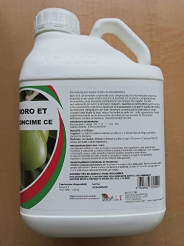 Boro et Concime Liquido Per Olivo - Per Piante Verdi, Fertilizzante Fogliare Per Trattamento Da Orto E Giardino, Integratore Consentito In Agricoltura Bio (5 LITRI)