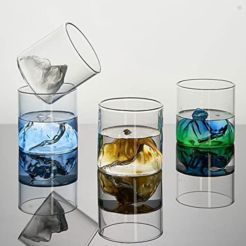Atroy Lot de 4 verres à whisky en verre à whisky avec fond épais transparent pour cocktail, jus, whisky