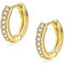 Silber Creolen für Frauen, 925 Sterling Silber mit Zirkonia, Gelbgold/Weißgold/Rosegold/Vergoldet Gun Black Sleeper Knorpel (8/10/12mm)