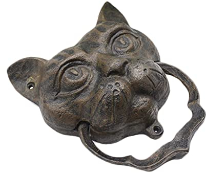 Samnuerly Türklopfer, Antik-Türklopfer, schöne Katzen, Kopf, Tor, Ziehring, Türgriff für den Außenbereich, robuster Türklopfer aus Gusseisen, Wandmontage