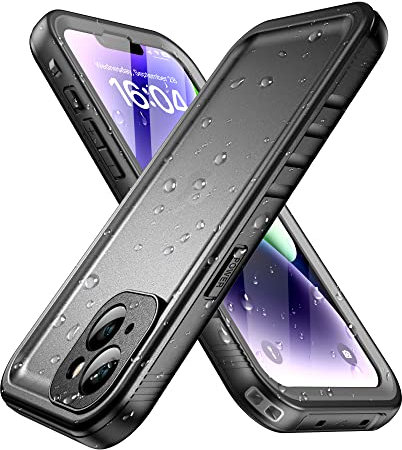SPORTLINK für iPhone 14 Wasserdicht Hülle - 360 Grad Outdoor Schutzhülle kameraschutz Displayschutz [IP68 Waterproof] [6FT Stoßfeste Hard Case ] Panzerhülle komplettschutz handyhülle Schwarz 6,1