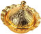 Sugar Candy Bowl with Lid, Turkish Delight Bowl Decorative Antique Ottoman Brass Sugar Jar Candy Servers Snacks Delights Decorative Kitchen Buffet Gift Chocolate Wedding Decor(Gold), 10 x 7cm