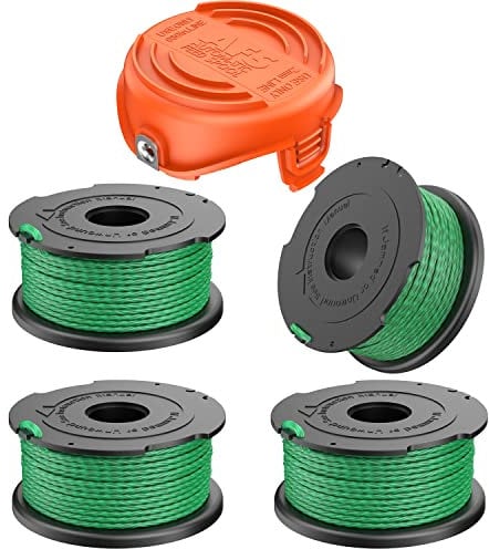 XIJIANG 4 x GH3000 Bobines de Fil de Rechange, 1 x Capuchon de Rechange pour Black & Decker Coupe Bordures Filaire GL8033 GL9035 Monoline à Alimentation Automatique SF-080