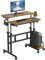 Dripex Stehpult Höhenverstellbar Sitz-Steh Schreibtisch mit Rollen, Mobiler Stehtisch mit neigbar Tischplatte, 80x60cm Laptoptisch Workstation für Zuhause und Büro, Vintage Braun