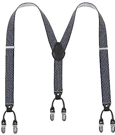 Lafayon Hosenträger Herren mit 6 Clips, Y-Back 3,5 cm Breit Hosenträger Heavy Duty Verstellbar und Elastisch mit Starken Metallklammern und Geschenkverpackung