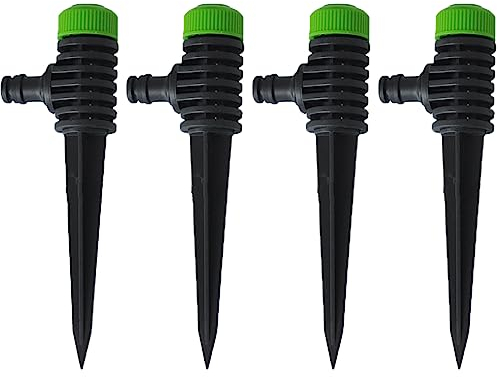 HOUSON Confezione da 4 irrigatori da giardino per irrigazione a goccia, sistema di irrigazione regolabile, flusso d'acqua a 360 gradi, per esterni, giardino, cortile, prato verde