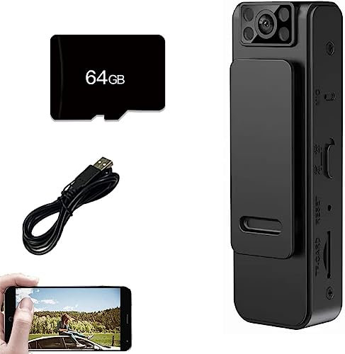 EYESLA Favode Super Camera, 2023 New HD 1080p Noise Reduction Camera, Mini Portable WiFi Body Worn Camera, Night Vision Camcorder (Color : Nero, Size : WiFi Camera+64G)