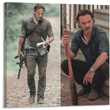 ELedvb The Walking Dead Rick Grimes Saw MapCanvas-Poster, dekoratives Gemälde, Leinwand-Wandposter und Kunstdruck, modernes Familienschlafzimmer-Dekor-Poster, 70 x 70 cm