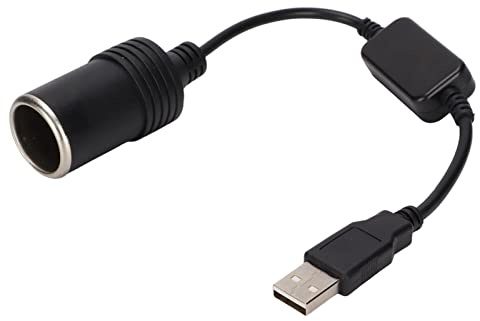 5V USB A Male to 12V Car Cigarette Lighter Socket Female Step Up Cable Converter for Car Cigarette Lighters, DVR Dash Camera, 11.8in