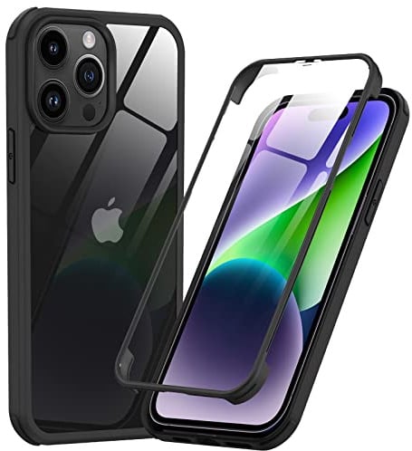 Phoneaura FÜR iPhone 15 PRO 360 Grad Hülle Mit Glasschutz Komplettschutz, Vorne Und Hinten Schutzhülle Mit Schutzglas Für Kameraschutz