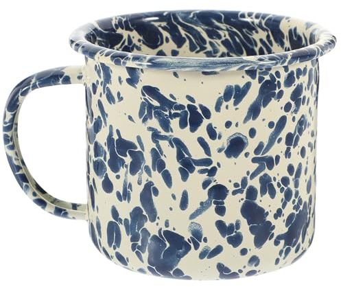TOVINANNA Retro Enamel Mug Drinking Cup for Tea Coffee Cereal Lightweight Stylish Household and Office Use Classic Design for All Beverages