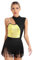 Mufeng Damen Tanzkleid Ärmellose Latein Kleid mit Pailletten Balletbody Fransen Tanzbody Wettbewerb Party Tanzkleidung A Gold L