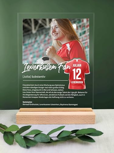 Leverkusen Geschenk personalisiert - Acryl Geschenk - Definition: Leverkusen Fan - Leverkusen Fanartikel, Leverkusen Fangeschenk, Leverkusen Geschenke, Geschenk für Leverkusenfans
