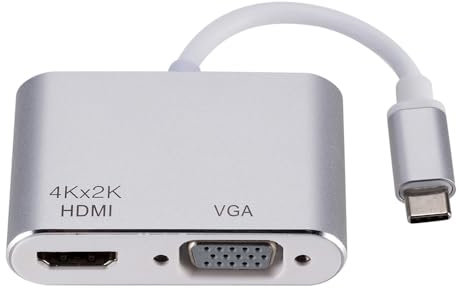 BAIHUIQI Typ C auf HDMI + VGA Kabel Konverter für Samsung Huawei iPad Mac NS Typ C auf HDMI 4K USB 3.0 Adapterkabel