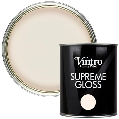 Vintro Paint | Gloss Paint | for Walls | Wood | Trim | Gloss Furniture Paint | Interior & Exterior Use. 1 Litre (Light Peach - Autumn Glow)
