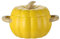 Ceramic Soup Bowl, Pumpkin Pottery Dessert Cooking Pot with Handle, 66 oz Baking Dish Cute Pumpkin Bowl, Large Covered Dutch Oven Ceramic Stockpot, Pumpkin Shaped Casserole (Yellow)
