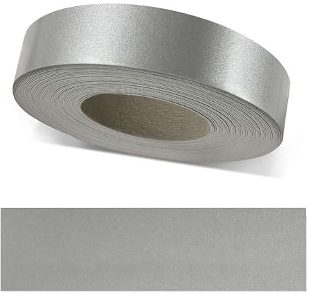 ben+camilla.com Kantenumleimer zum Aufbügeln | Edelstahl Glanz 22 mm x 50 m Rolle (glänzend Silber Metallic) | Premium Qualität für professionelle Ergebnisse | Kantenschutz