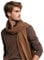 LA FERANI Herrenschal Kaschmir dünn stilvoll Herbst Winter 185x65 elegant für formelle Anlässe braun Kaschmirschal Pashmina Wollschal Wolle Uni Farbe (Braun)