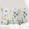 ECZOIL 2er Set Kissenbezug für 50x50 cm, Bunt Pflanzen Blumen Muster Kopfkissenbezug mit Reißverschluss, für Wohnzimmer Sofa Schlafzimmer-Gelbes Gänseblümchen