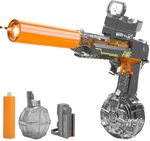 Britik Electric Water Gun Toys for 3-8 Year Old Boys Water Pistol | WaterGuns Toy for Kids and Adults, Gifts for 3 4 5 6 7 8 Years Old Boy, Birthday Presents, Summer Pool Party Toy Grey