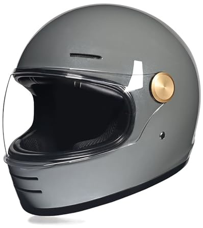 Retro cruise integrerad motorcykelhjälm för herrar och damer fyra årstider säkerhetshjälm unisex hjälm kan öppnas modulär ECE-certifiering F,L=57-58CM