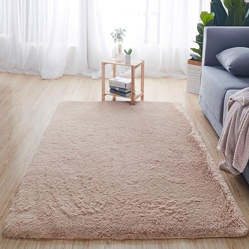 Morbido tappeto shaggy viola per camera da letto e cameretta dei bambini, 60 x 120 cm