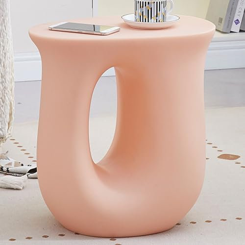 WEIDPHL Petites Tables Basses en Plastique, Table D'appoint Créative en Forme De U, Table D'appoint De Canapé, Table Centrale Au Design Spécial pour Le Salon,Rose