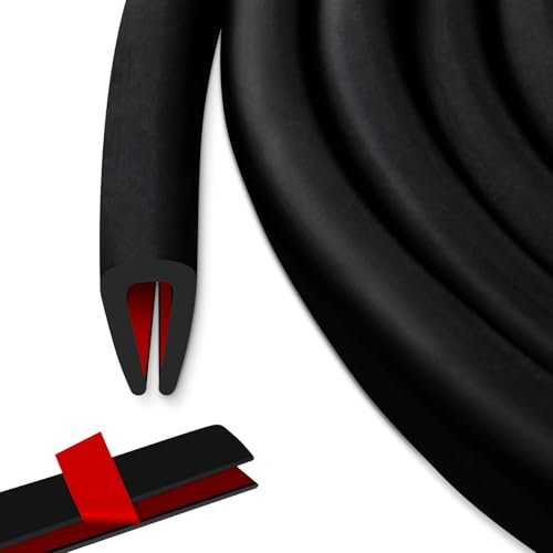 Junta en forma de U de goma perfiles de goma adhesiva protección bordes protectores puerta coche para puertas de coche paneles de vidrio paneles de metal (1,6 mm x 3 m)