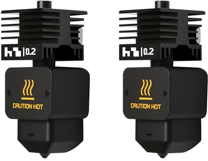Set di 2 blocchi di calore H2D Hotend, 3D Printer Print Head Hot End Heating Block Kit with 0,2 mm Hardened Steel Socks and Silicone socks for Bambu Lab H2D, A1/A1 Mini
