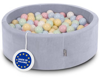 KiddyMoon Bällebad Kinder Schaumstoff 90X30cm/300 Bälle Für Baby Ab 1 Jahr