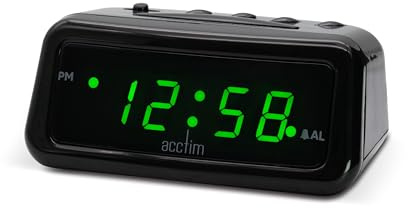 Acctim Cory 0.6 inch LED Display USB-C Smart Connector® Digital Alarm Clock (Green LED)