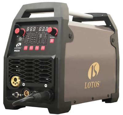 LOTOS MIG180SP MIG Welder with Aluminum Spool Gun, 225A 110/220V, 6 in 1 Gas MIG, Spool Aluminum, Gasless Flux Core, Stick, Lift TIG, Spot, Multi Process Welding Machine Auto Synergistic Setting