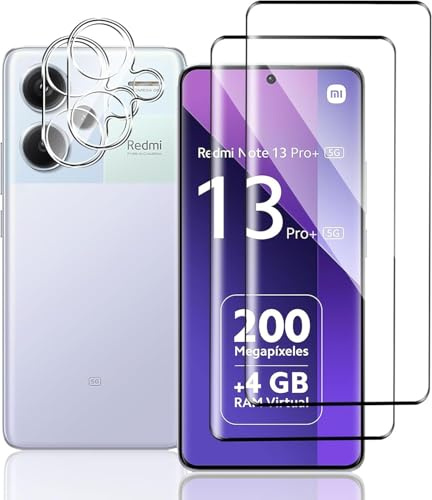 BNBUKLTD Compatible With Xiaomi Redmi Note 13 Pro Plus 5G Tempered Glass Screen Protector & Camera Lens Case Protector Glass Cover